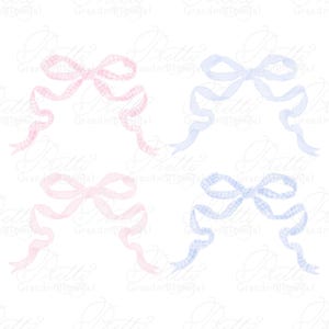 Watercolor Vintage Bows Clipart, Gingham bows clipart, watercolor gingham bows, grandmillennial clipart, commercial use clipart, watercolor