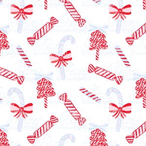 Christmas Watercolor Candy pattern, Christmas candy clipart, Christmas candy pattern, seamless pattern, commercial use clipart, candies
