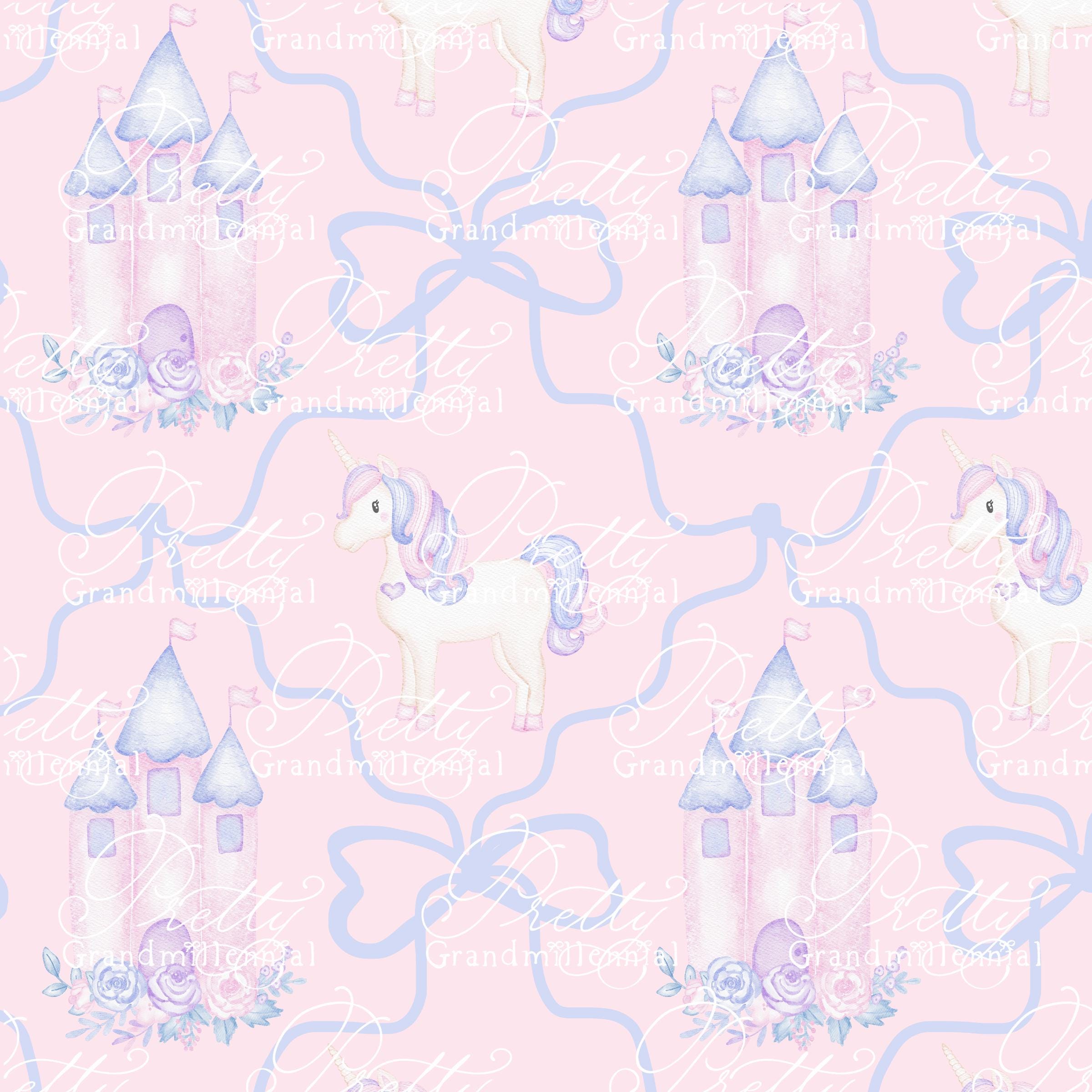 Castle pattern, unicorn seamless pattern, birthday pattern, seamless pattern princess, princess pattern, commercial use patterns