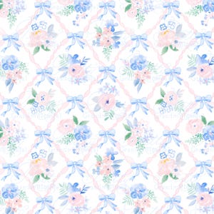 Ribbons trellis pattern, seamless pattern, bow pattern, seamless pattern flowers, seamless pattern, grandmillennial pattern shop, bows