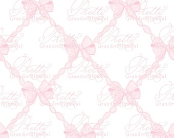 Ribbons trellis pattern, seamless pattern, bow pattern, seamless pattern flowers, bows seamless pattern, grandmillennial pattern shop, bows