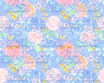 Grandmillennial floral pattern, watercolor flowers pattern, floral print design, commercial use patterns, watercolor flowers pattern