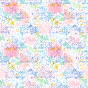 Grandmillennial floral pattern, watercolor flowers pattern, floral print design, commercial use patterns, watercolor flowers pattern