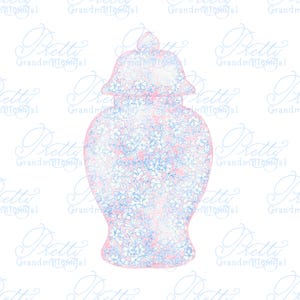 Ginger jar clipart, ginger jar vase, chinoiserie ginger jar, chinoiserie clipart, grandmillennial clipart, bow clipart, ginger jars