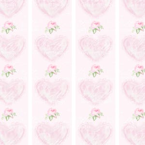 Valentine&#39;s Day Heart Stripes Pattern, watercolor hearts, hearts pattern, commercial use patterns, pattern shop, grandmillennial patterns,