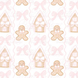 Süßes Lebkuchenhaus Musterdesign, Weihnachtsmuster, Weihnachtsmuster, grandmillennial, kommerzielle Nutzung Clipart, nahtlose Muster