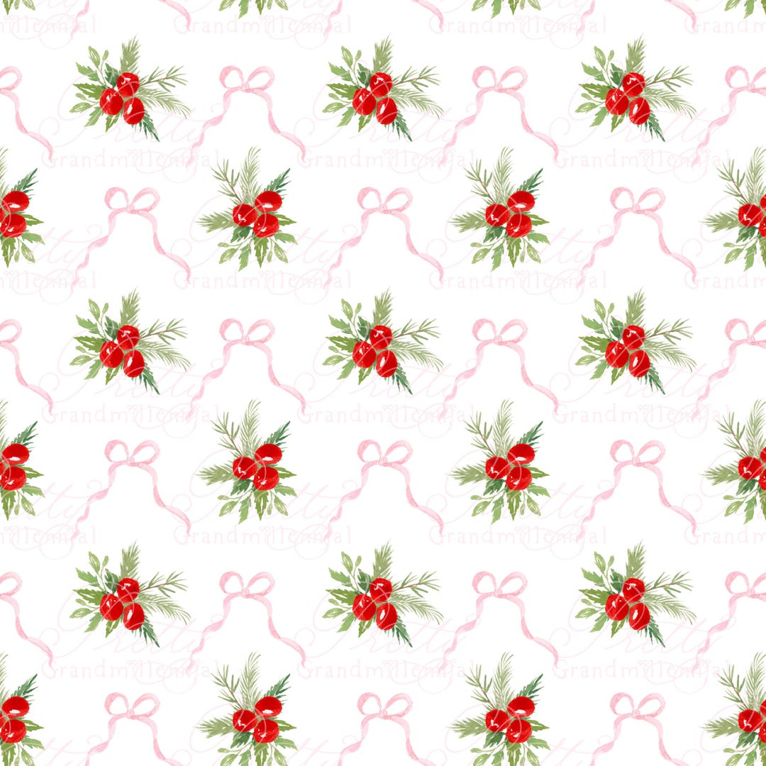 Christmas Ribbon Pattern, Seamless Pattern, Christmas Pattern, Seamless ...