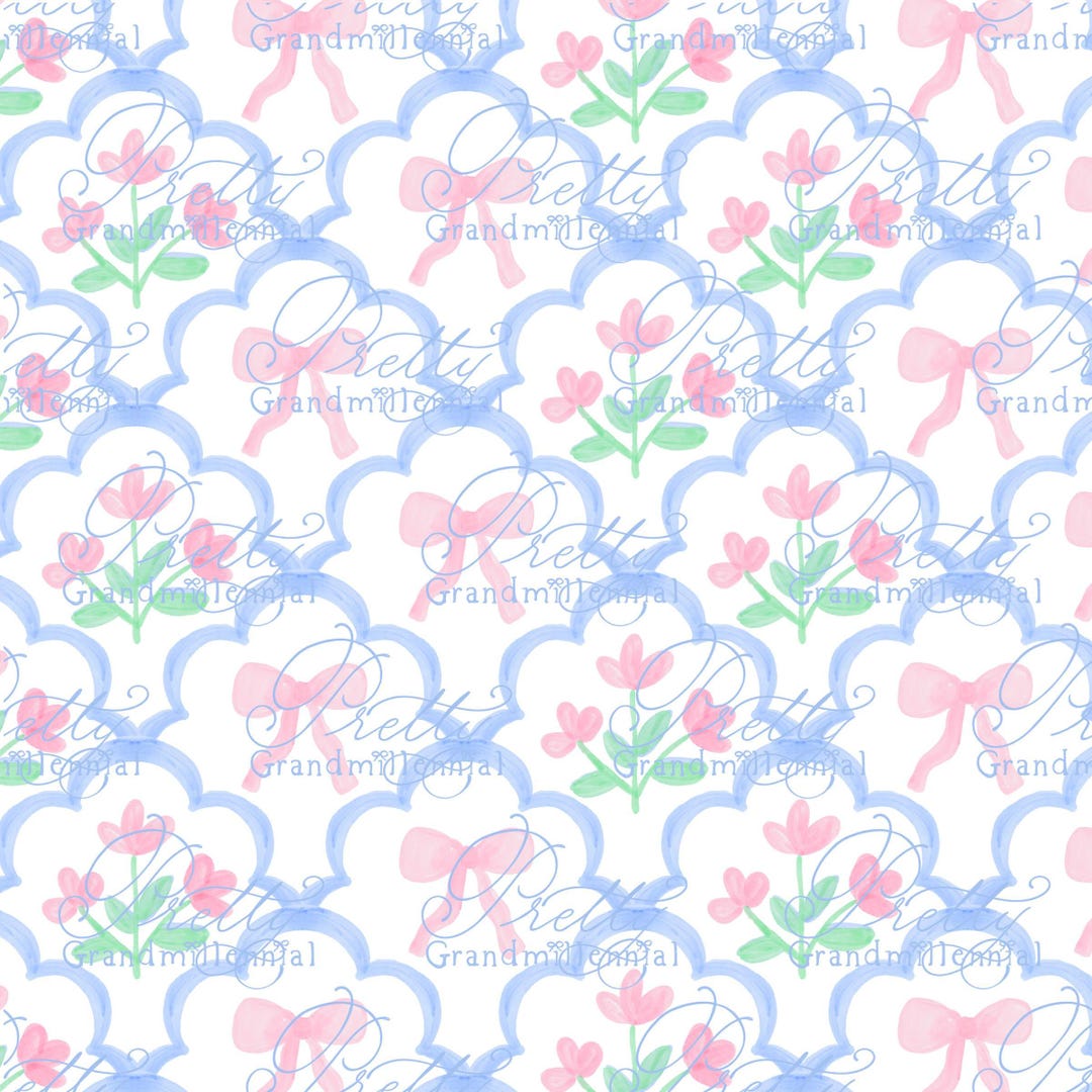 Preppy Pattern, Trellis Spring Pattern, Floral Pattern, Grandmillennial ...