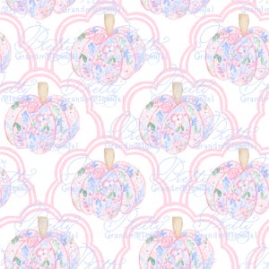 Grandmillennial pumpkin pattern, fall print, scallop print, gingham pumpkin pattern, commercial use patterns, fall print, fall pattern