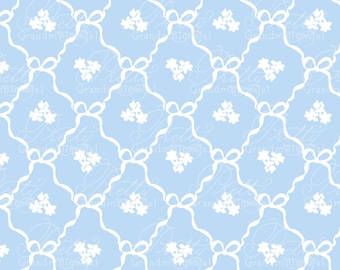 Ribbons pattern, seamless pattern, bow pattern, seamless pattern trellis, painted seamless pattern, grandmillennial pattern shop, bows