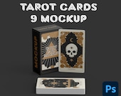 9 Tarot Card Mockups, Photoshop Mockup, Tarot Card Mockup Display, Printable Tarot Cards, Digital Tarot, Playing cards Mockup