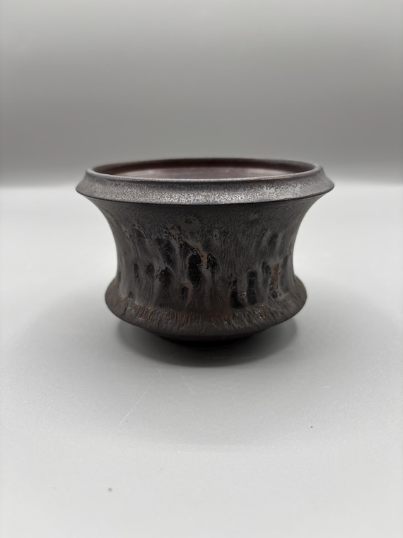 3.5 inch W* 2.75 inch H/ High quality handmade ceramic pottery/Succulent Pot/Handmade Pot/Caudex Pot/Ceramic Pot/Planter/Black Pot
