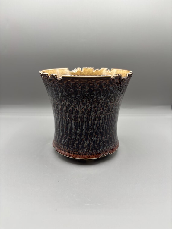 5.25 inch W* 5 inch H/ High quality handmade ceramic pottery/Succulent Pot/Handmade Pot/Caudex Pot/Ceramic Pot/Planter/Black Pot/Cactus Pot
