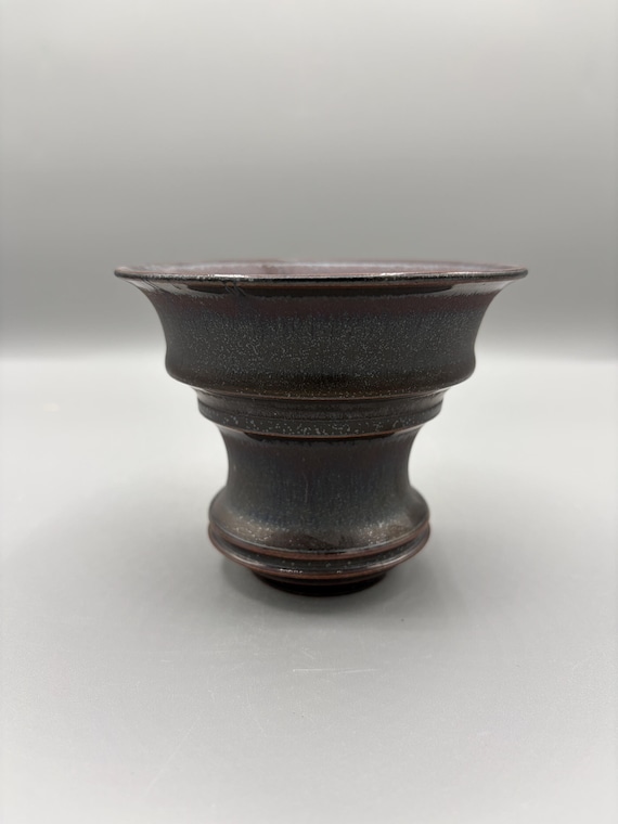 4.5 inch W* 3.5 inch H/ High quality handmade ceramic pottery/Succulent Pot/Handmade Pot/Caudex Pot/Ceramic Pot/Planter/Black Pot