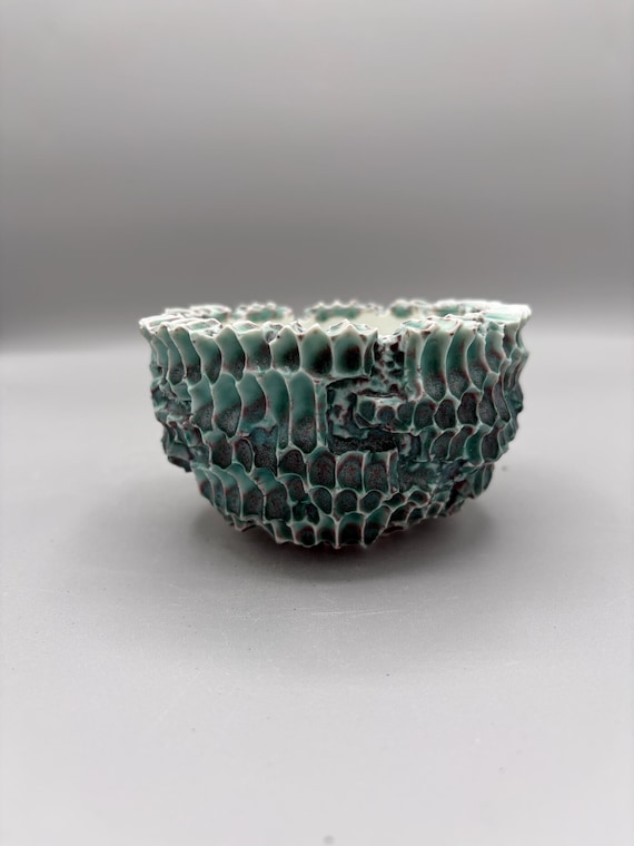 4 inch W* 2.5 inch H/ Turquoise Mist/High quality handmade ceramic pottery/Succulent Pot/Caudex Pot/Ceramic Pot/Blue Glaze Pot/Cactus Pot