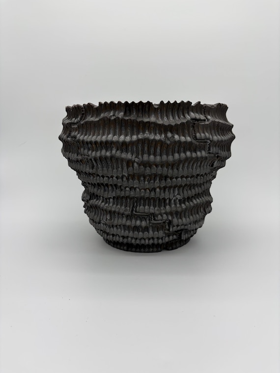 10.5 inch W* 10 inch H/ High quality handmade ceramic pottery/Succulent Pot/Handmade Pot/Caudex Pot/Ceramic Pot/Planter/Black Pot