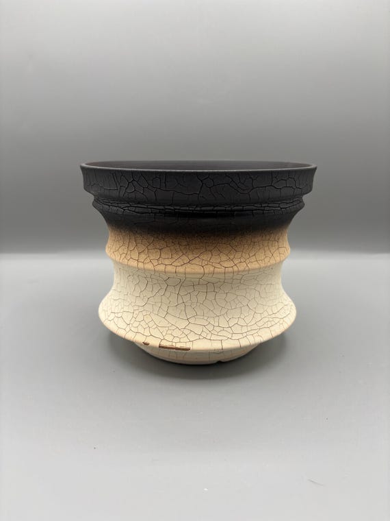 6 inch W* 4.75 inch H/High quality handmade ceramic pottery/Succulent Pot/Handmade Pot/Caudex Pot/Ceramic Pot/Planter/Black Pot/Cactus Pot