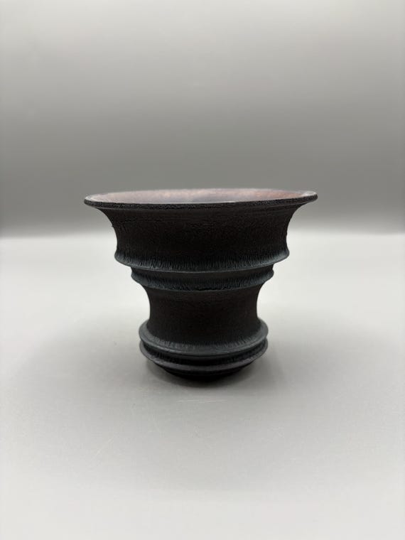 4.25 inch W* 3.25 inch H/ High quality handmade ceramic pottery/Succulent Pot/Handmade Pot/Caudex Pot/Ceramic Pot/Planter/Black Pot