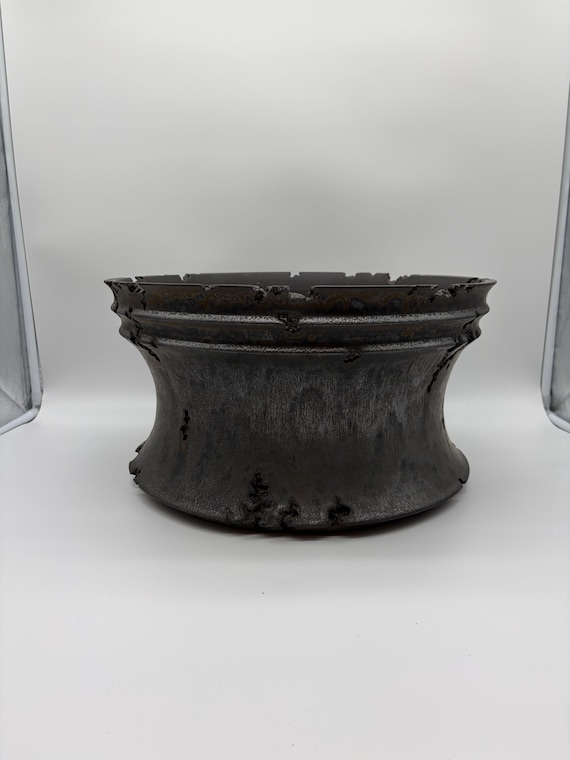 16.75 inch W* 9 inch H/ High quality handmade ceramic pottery/Succulent Pot/Handmade Pot/Caudex Pot/Ceramic Pot/Planter/Black Pot