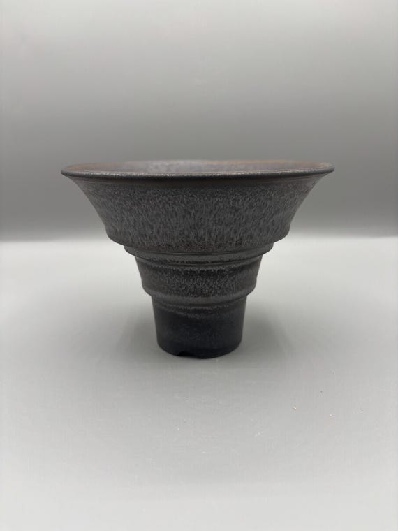 6 inch W* 4.75 inch H/High quality handmade ceramic pottery/Succulent Pot/Handmade Pot/Caudex Pot/Ceramic Pot/Planter/Black Pot/Cactus Pot