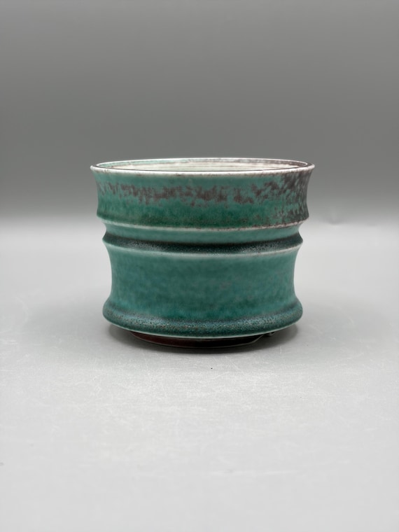 3.5 inch W* 2.5 inch H/ Turquoise Plum/High quality handmade ceramic pottery/Succulent Pot/Caudex Pot/Ceramic Pot/Blue Glaze Pot/Cactus Pot