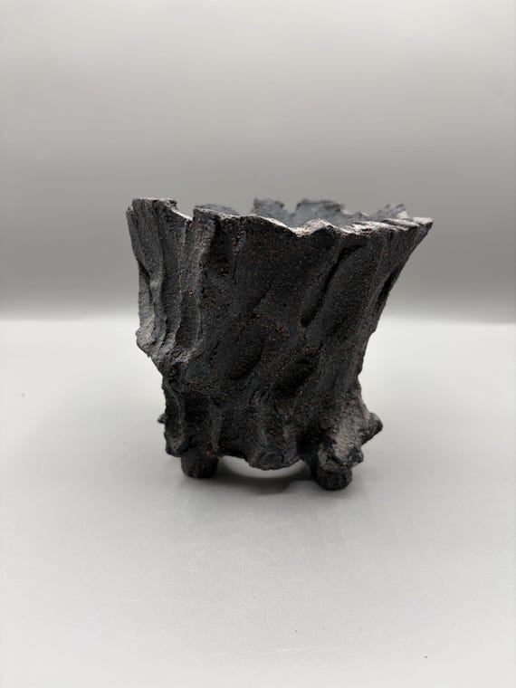 5 inch W* 5 inch H/ High quality handmade ceramic pottery/Succulent Pot/Handmade Pot/Caudex Pot/Ceramic Pot/Black Pot/Cactus Pot