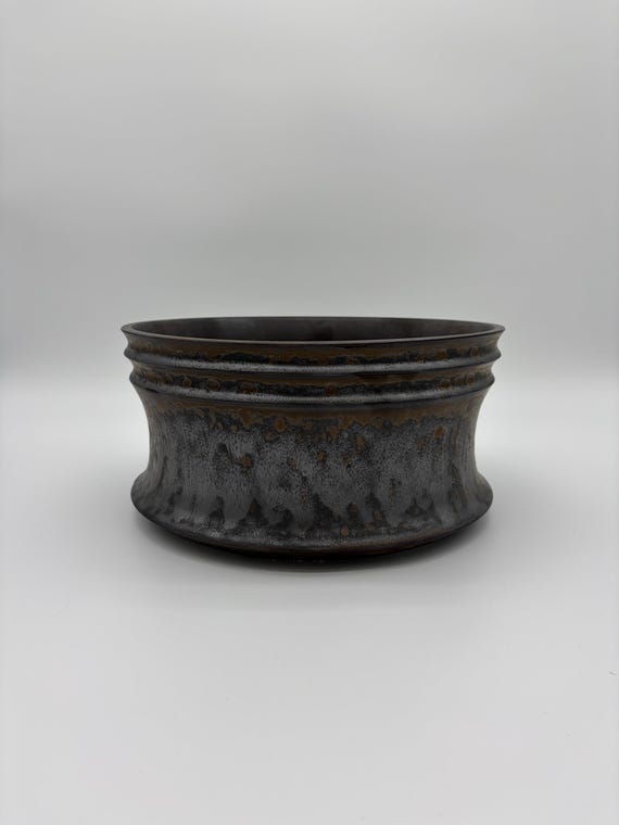 11 inch W* 5.5 inch H/ High quality handmade ceramic pottery/Succulent Pot/Handmade Pot/Caudex Pot/Ceramic Pot/Planter/Black Pot