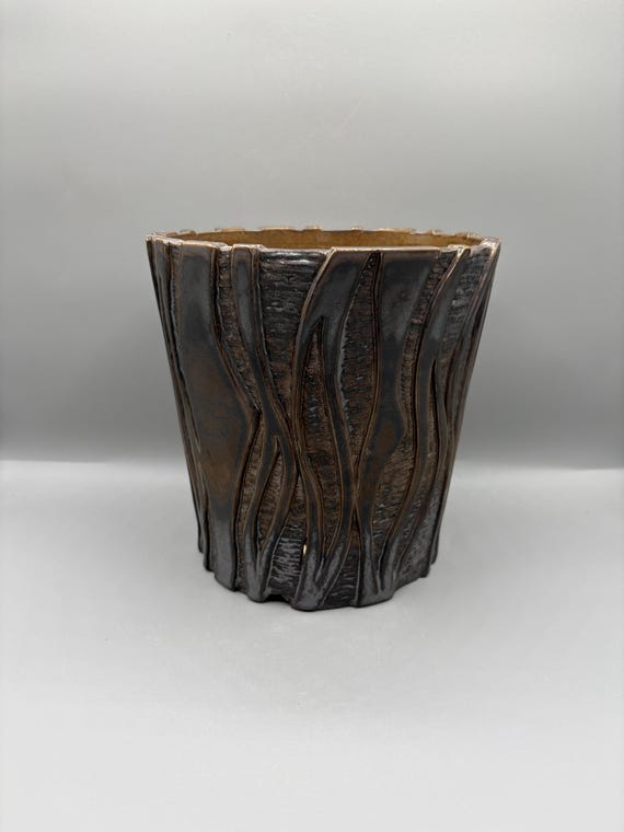 7 inch W* 7 inch H/ High quality handmade ceramic pottery/Succulent Pot/Handmade Pot/Caudex Pot/Ceramic Pot/Planter/Black Pot