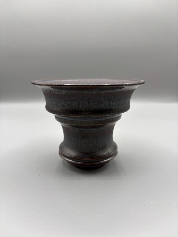 4.5 inch W* 3.5 inch H/ High quality handmade ceramic pottery/Succulent Pot/Handmade Pot/Caudex Pot/Ceramic Pot/Planter/Black Pot