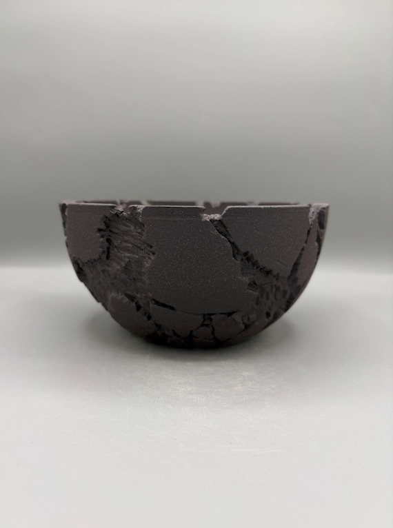 7 inch W* 3.5 inch H/ High Quality Handmade Ceramic Pottery/ Obsidian Rift Planter/ Sand-Textured Matte Finish/ Succulent/ Caudex Planter