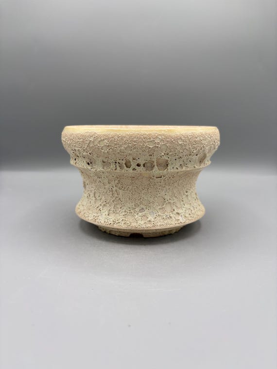 5.5 inch W* 4 inch H/ High Quality Handmade Ceramic Pottery/ Ivory Moonfoam Series/ Crater Bubbles Planter/ Succulent Planter/Caudex Pot