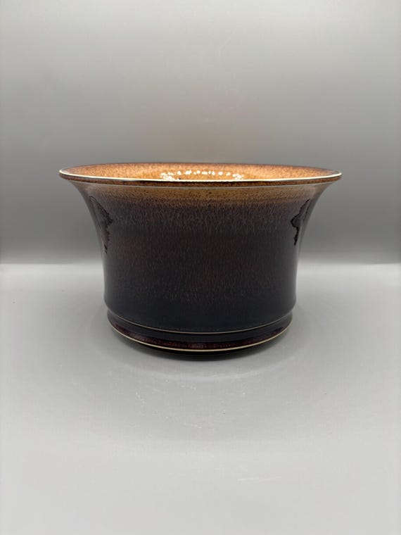 8.5 inch W* 5 inch H/ High quality handmade ceramic pottery/Succulent Pot/Handmade Pot/Caudex Pot/Ceramic Pot/Planter/Black Pot