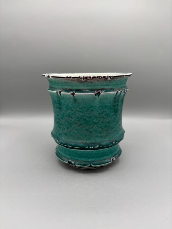 5 inch W* 5.5 inch H/ Turquoise Mist/High quality handmade ceramic pottery/Succulent Pot/Caudex Pot/Ceramic Pot/Blue Glaze Pot/Cactus Pot