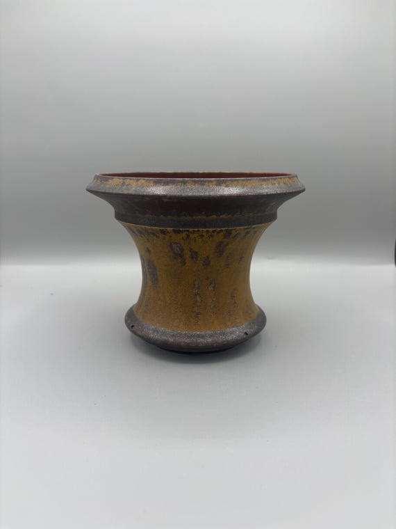 Handmade Black Ceramic Succulent Planter: Small Cactus Pot(6 inch W* 4.75 inch H)