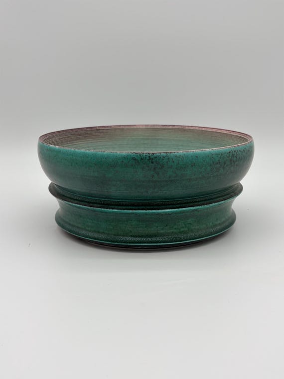 9.75 inch W* 4.25 inch H/Turquoise Mist/High quality handmade ceramic pottery/Succulent Pot/Caudex Pot/Ceramic Pot/Blue Glaze Pot/Cactus Pot