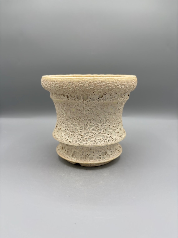 5.25 inch W* 5 inch H/ High Quality Handmade Ceramic Pottery/ Ivory Moonfoam Series/ Crater Bubbles Planter/ Succulent Planter/ Caudex Pot