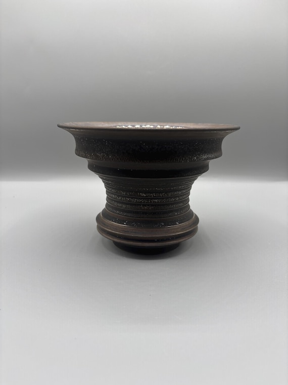 Handmade Ceramic Succulent Pot: Black Cactus Planter (6x4.25 inch)