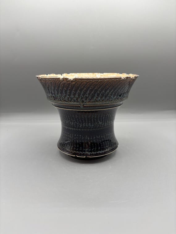 6 inch W* 5 inch H/ High quality handmade ceramic pottery/Succulent Pot/Handmade Pot/Caudex Pot/Ceramic Pot/Planter/Black Pot/Cactus Pot