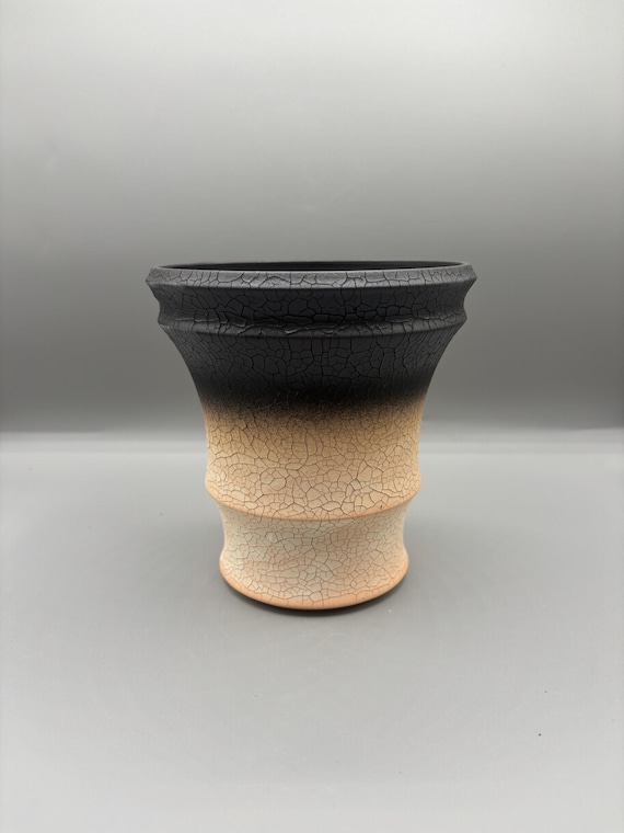 Handmade Ceramic Succulent Pot - Crackle Glaze Planter (5.5 inch H X 5.5 inch W)