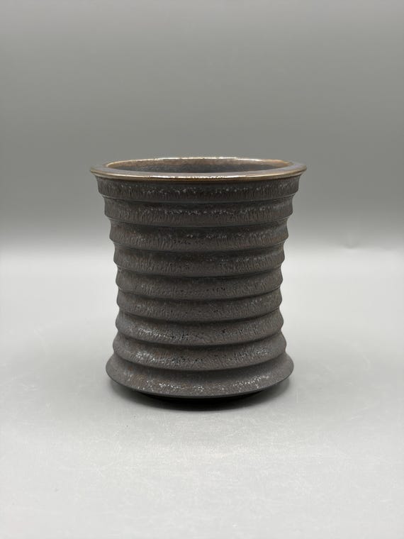 3 inch W* 3.5 inch H/ Ash Gray Planter/ High Quality Handmand Pottery/ Green Glaze Pottery/Caudex Planter/Collector Pot/Caudiciform Planter