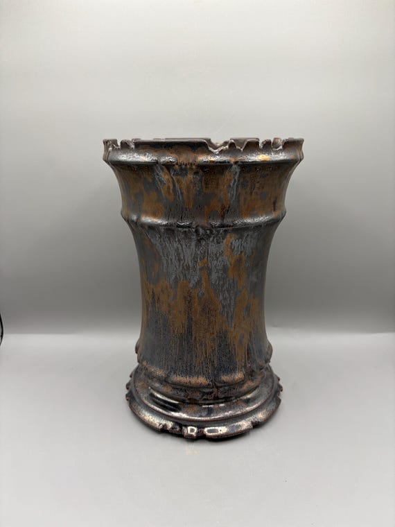 6.25 inch W* 9.25 inch H/ High quality handmade ceramic pottery/Succulent Pot/Handmade Pot/Caudex Pot/Ceramic Pot/Planter/Black Pot