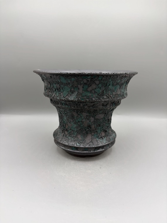 6.75 inch W* 5.5 inch H/ Crater planter/Volcanic Spiral/Basalt Vessel/ Lunar Crater Pot/ Terra Void Collection/Caudex/High Quality Handmade