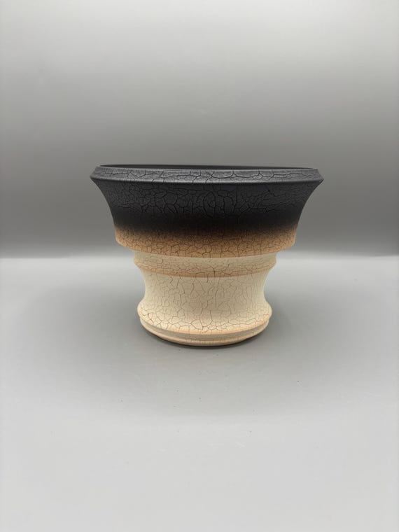 6.5 inch W* 4.75 inch H/ High quality handmade ceramic pottery/Succulent Pot/Handmade Pot/Caudex Pot/Ceramic Pot/Black Pot/Cactus Pot