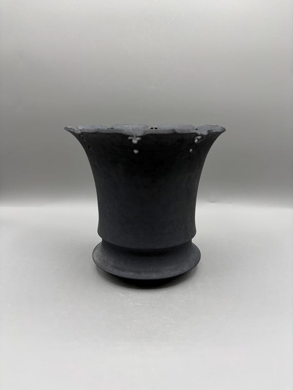 5.5 inch W* 5 inch H/ Matte Black/ High Quality Handmand Pottery/ Caudex Planter/Collector Pot/Caudiciform Planter/ Succulent Pot