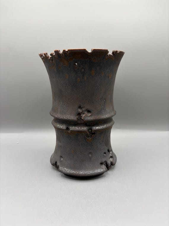 5 inch W* 7.25 inch H/ High quality handmade ceramic pottery/Succulent Pot/Handmade Pot/Caudex Pot/Ceramic Pot/Black Pot/Cactus Pot
