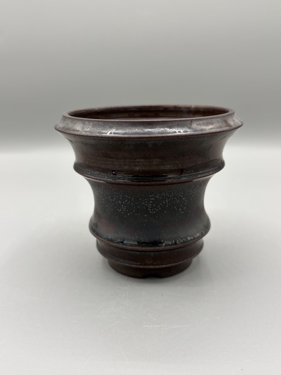 3.5 inch W* 3.5 inch H/ High quality handmade ceramic pottery/Succulent Pot/Handmade Pot/Caudex Pot/Ceramic Pot/Planter/Black Pot