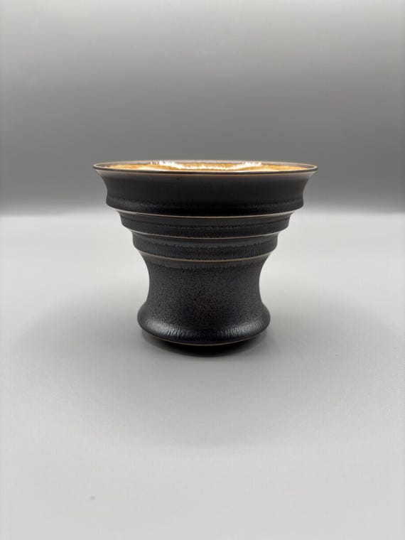 4.5 inch W* 3.25 inch H/ High quality handmade ceramic pottery/Succulent Pot/Handmade Pot/Caudex Pot/Ceramic Pot/Black Pot/Cactus Pot