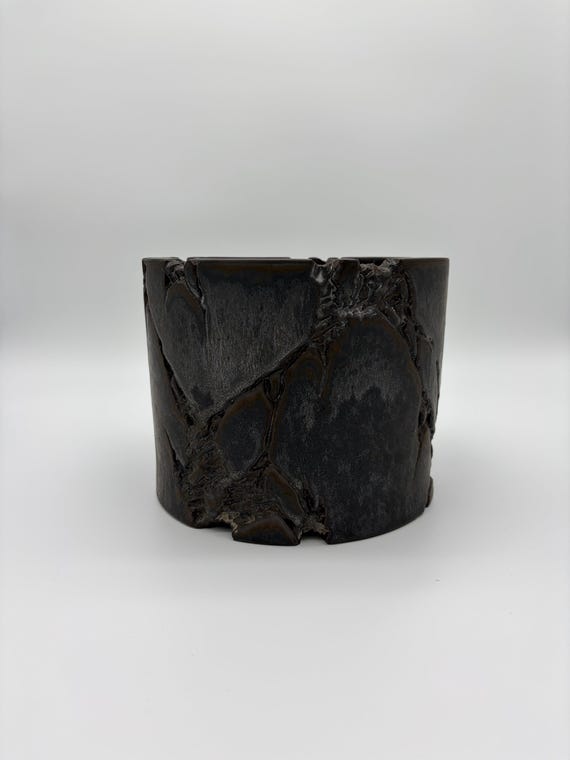 9 inch W* 7.25 inch H/ High quality handmade ceramic pottery/Succulent Pot/Handmade Pot/Caudex Pot/Ceramic Pot/Planter/Black Pot