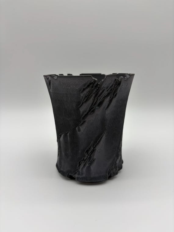 5 inch W* 6 inch H/ Rift Collection/ Relic Collection/ High Quality Handmade Pottery/ Fault Line Black