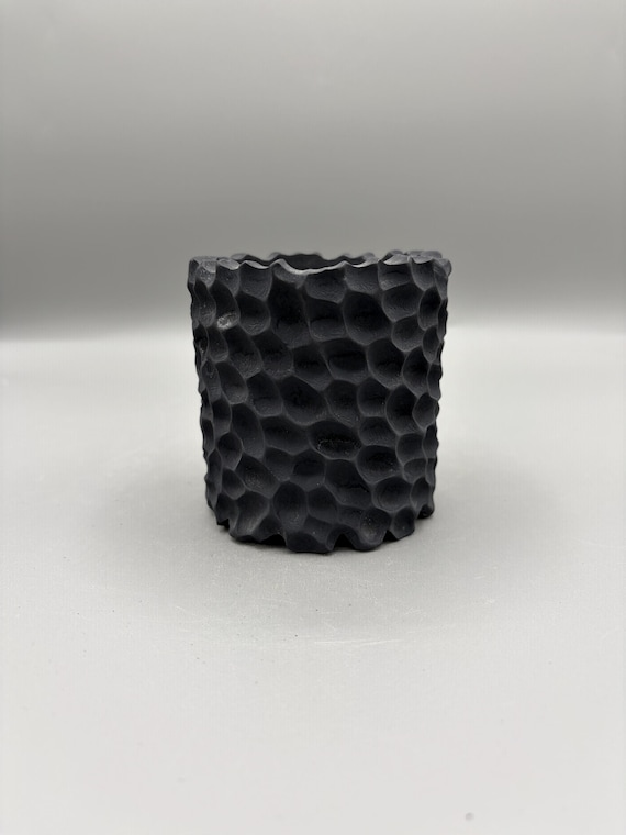 3 inch W* 3.25 inch H/ High Quality Handmade Ceramic Pottery/ Matte Black Glaze/ Obsidian Armor/ Succulent Planter/ Caudex Pottery